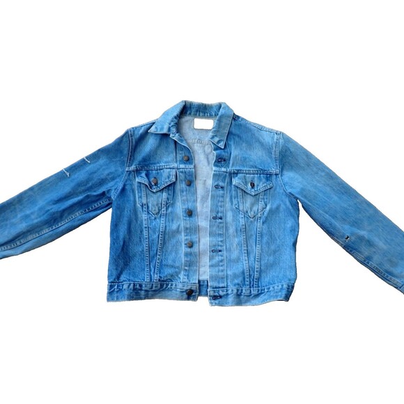 VTG Levi Strauss Jean Jacket sz 44 Trucker 70505-0213 Blue Houston Police Dept - Picture 13 of 16